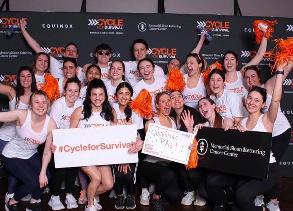 Quinnipiac physician assistant students pose for a photo at the Cycle for Survival event.