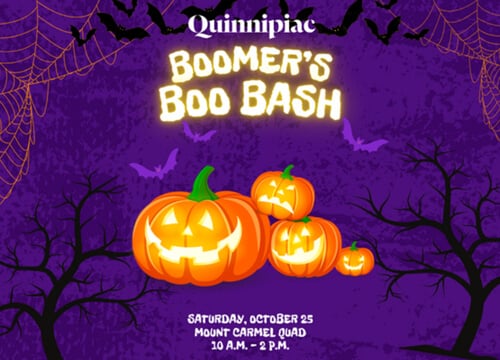 Graphic of glowing jack-o-lanterns and Boomer's Boo Bash